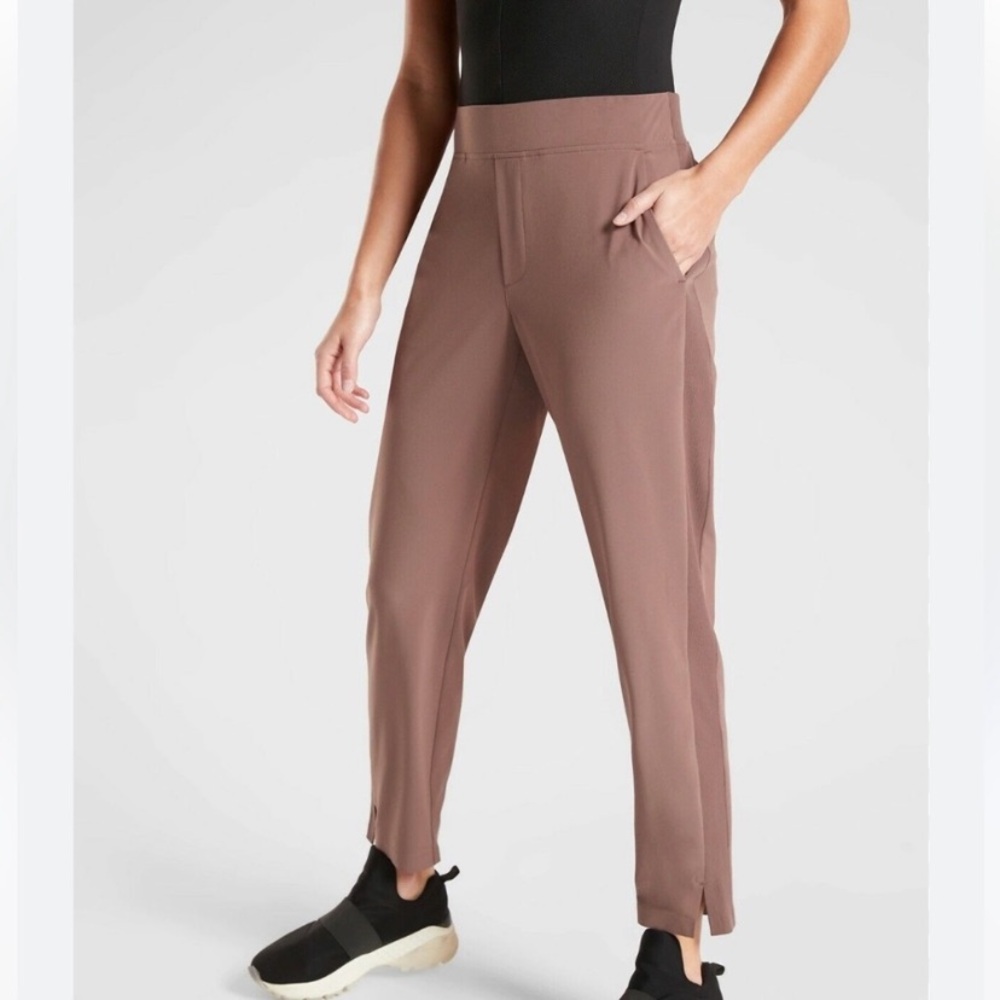 ATHLETA Brooklyn Ankle Pants in Mineral Brown, sz 14